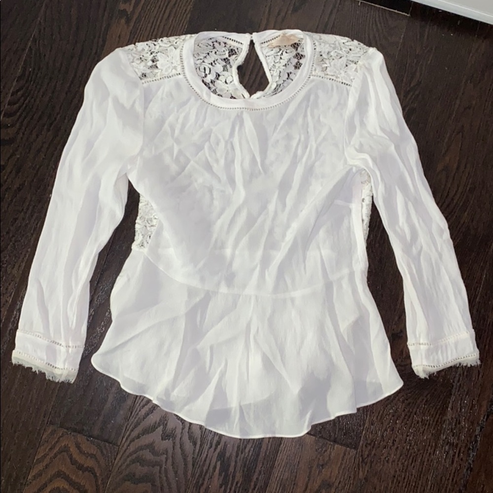 Rebecca Taylor 0 white lace top